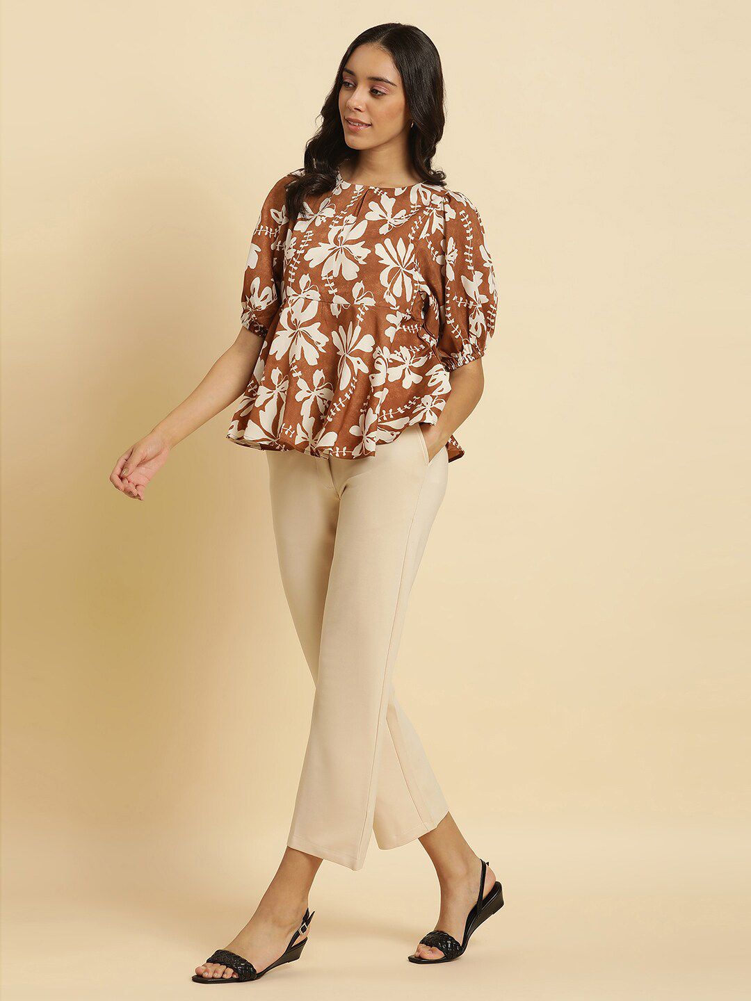 W Floral Printed A Line Top