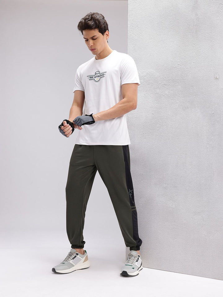 HRX by Hrithik Roshan Men Mid-Rise Rapid-Dry Training Joggers with Contrast Stitch
