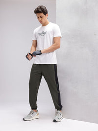 HRX by Hrithik Roshan Men Mid-Rise Rapid-Dry Training Joggers with Contrast Stitch
