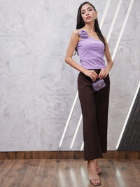 Athena One Shoulder Scuba Corsage Top