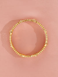 Rubans Set of 2, 22K Gold-Plated Ruby Pink & Emerald Stone Studded Traditional Bangles