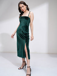 Tokyo Talkies Solid Cotton Bodycon Midi Dress