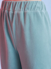 STREET 9 BASICS Street Style Women Green Mid-Rise Relaxed Loose Fit Parallel Trousers