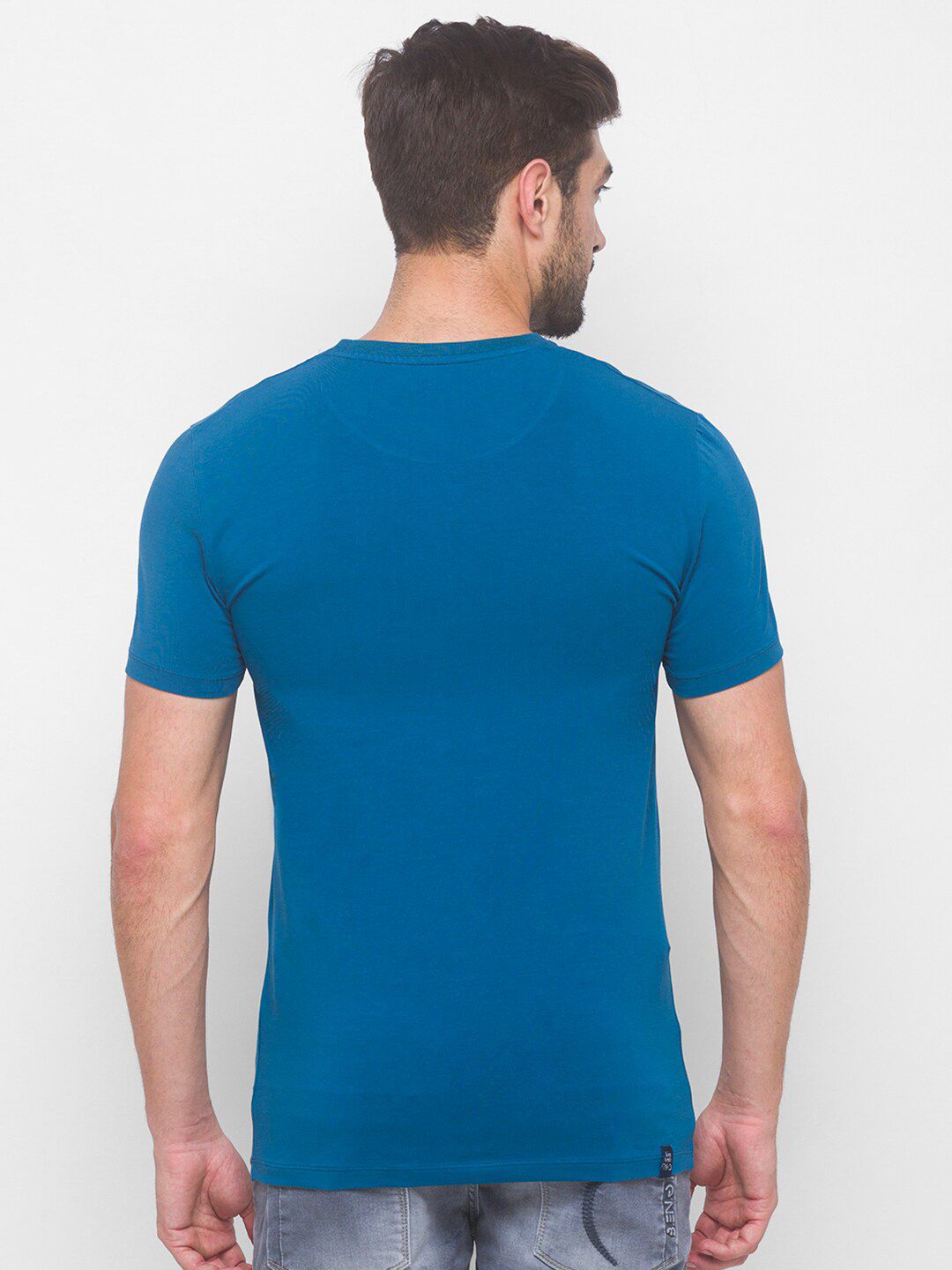 Being Human Men Blue Typography Printed T-shirt