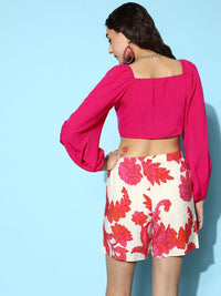 Berrylush Pretty Pink Solid Vacay Attire Top