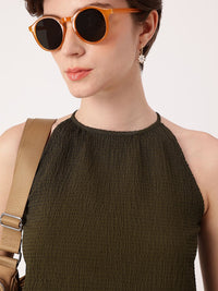 DressBerry Breezy Vibe Seersucker Sleeveless Top & Trousers Co-Ords