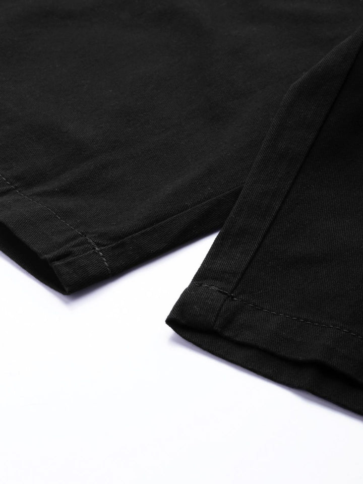 The Indian Garage Co Men Black Slim Fit Chino Shorts
