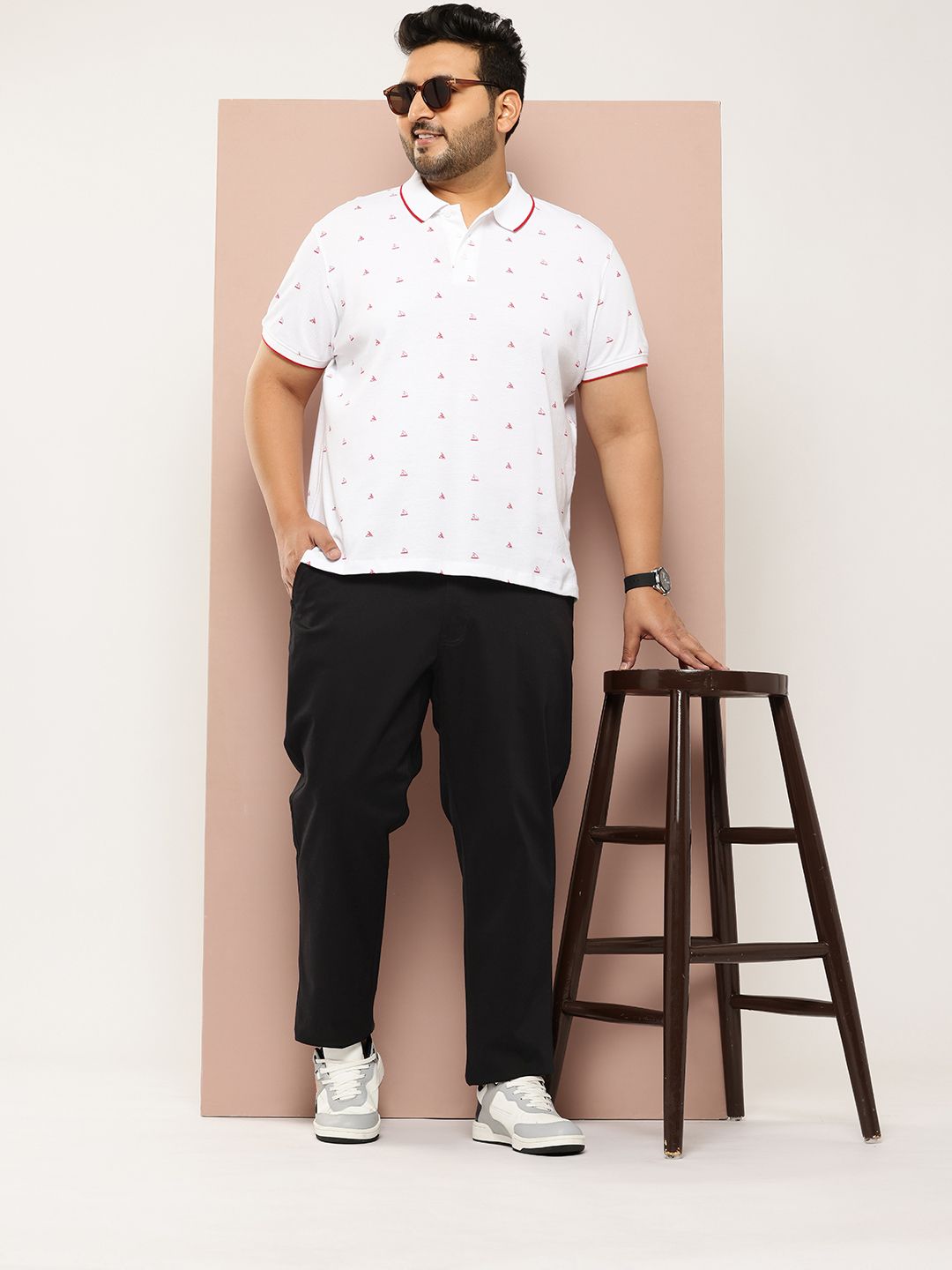 Thomas Scott Men Plus Size Straight Fit Easy Wash Chinos Trousers