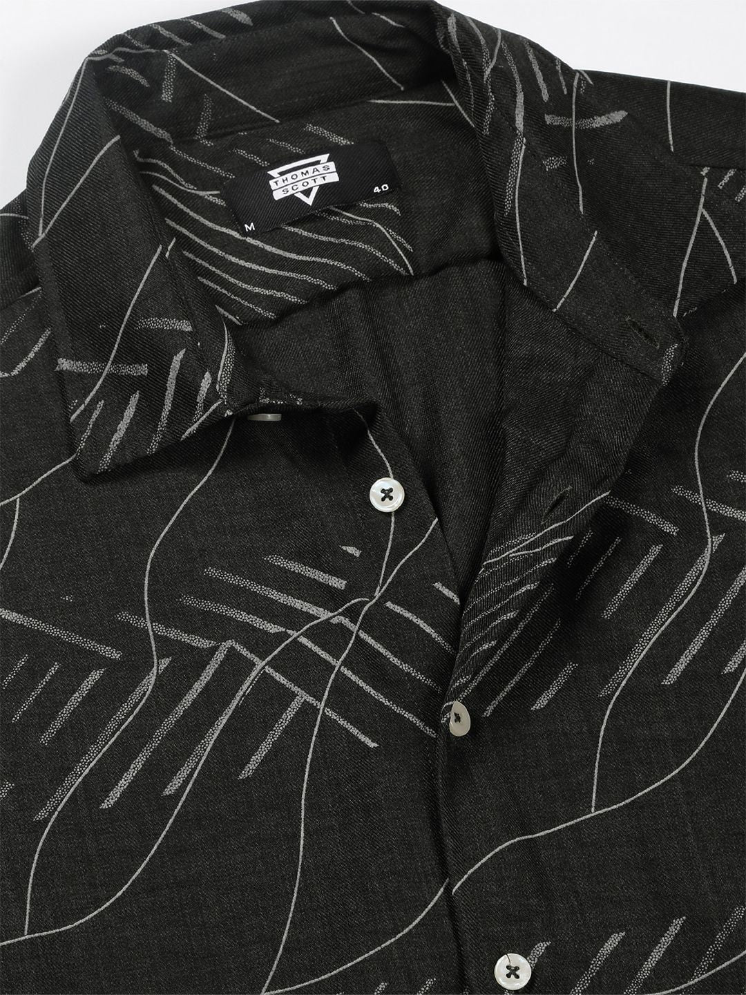 Thomas Scott Men Classic Slim Fit Opaque Printed Casual Shirt