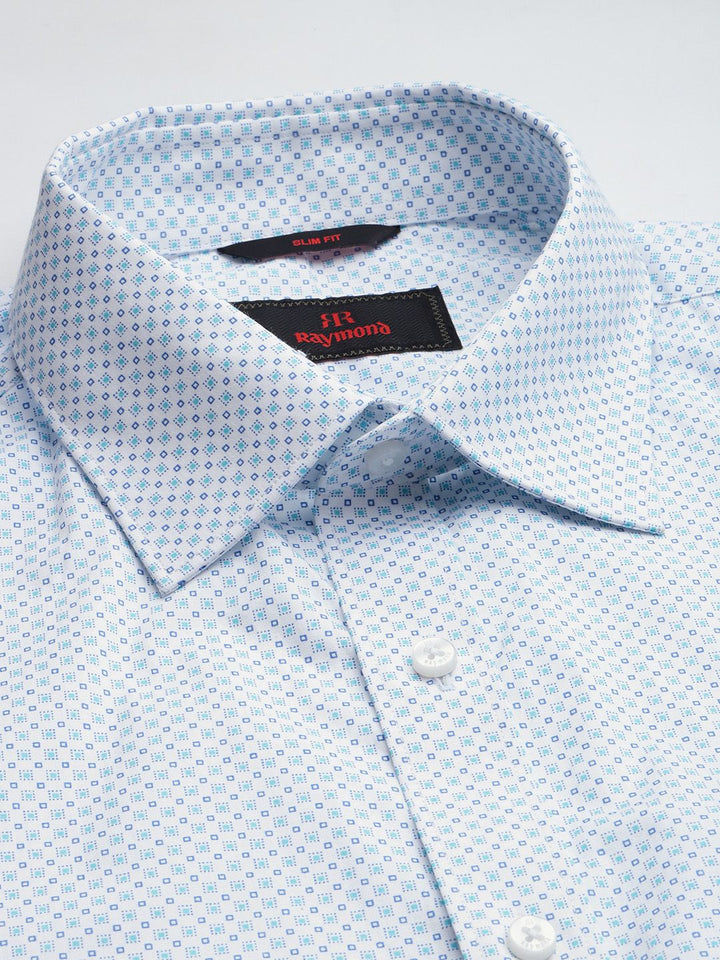 Raymond Pure Cotton Slim Fit Printed Formal Shirt