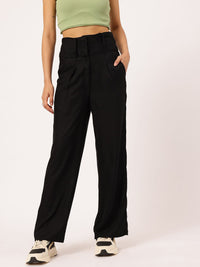 DressBerry Women Bell-Bottom Beauty Wide Waistband Trousers