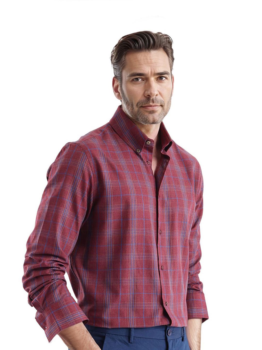 RARE RABBIT Men Comfort Opaque Checked Casual Shirt