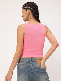 DressBerry Barbiecore Era Bow Detail Textured Knit Crop Top