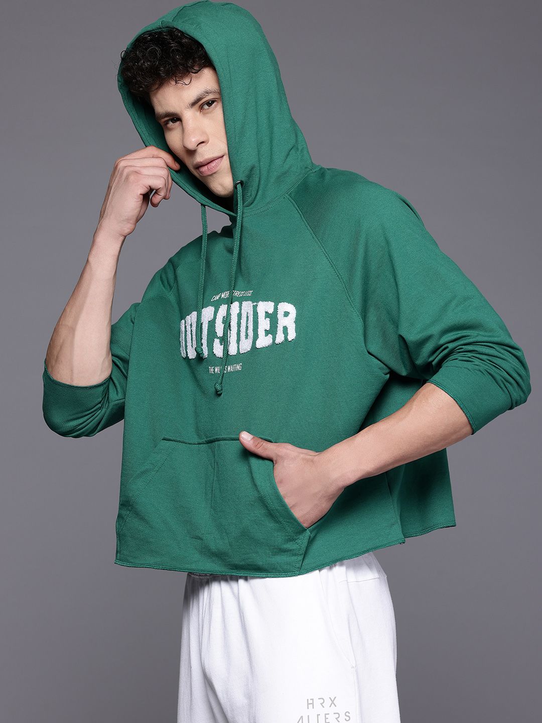 HRX by Hrithik Roshan Applique Detail Hooded Sweatshirt