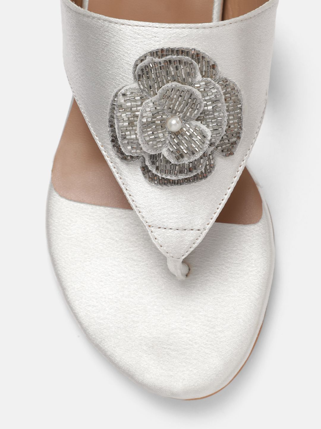DressBerry Embellished Comfort Sandals with Floral Accent