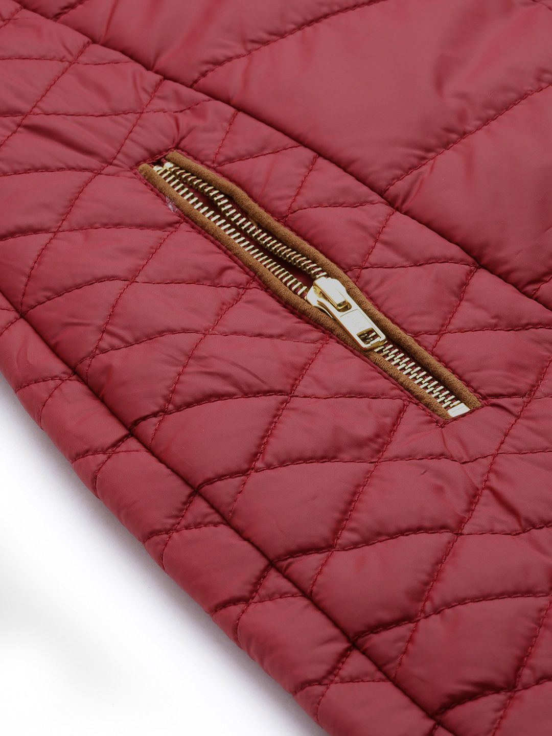Dressberry Women Maroon Solid Hooded Longline Parka Jacket
