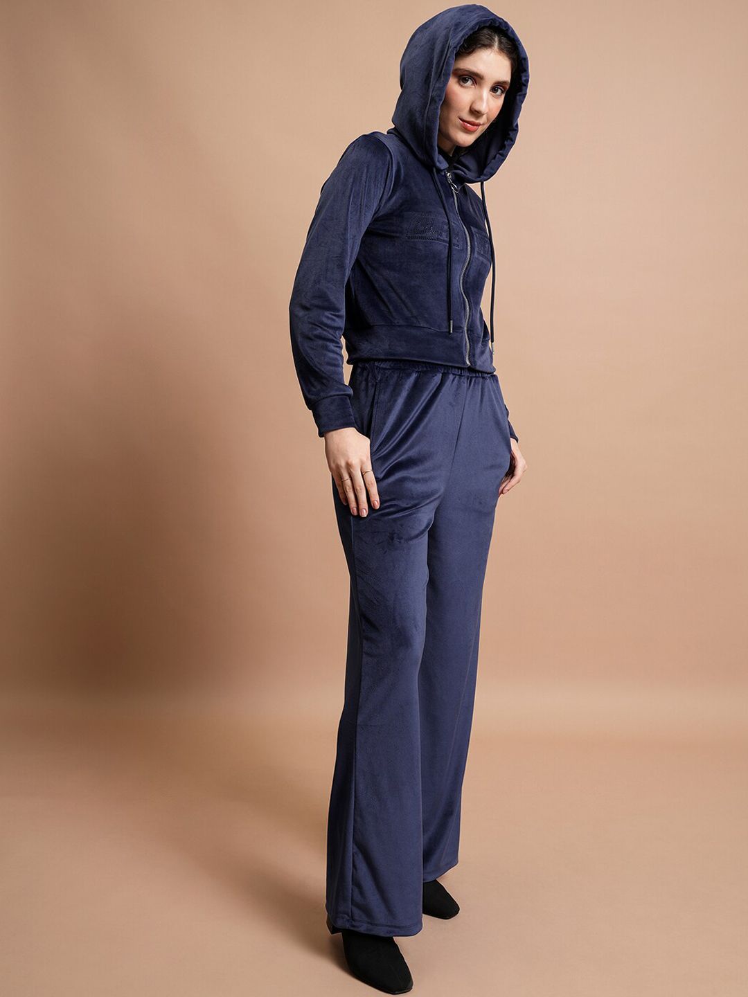 Tokyo Talkies Crop Hooded Sweatshirt & Wide Leg Trousers