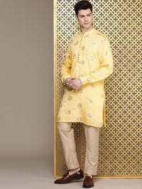 House of Pataudi Woven Design Regular Jashn Kurta