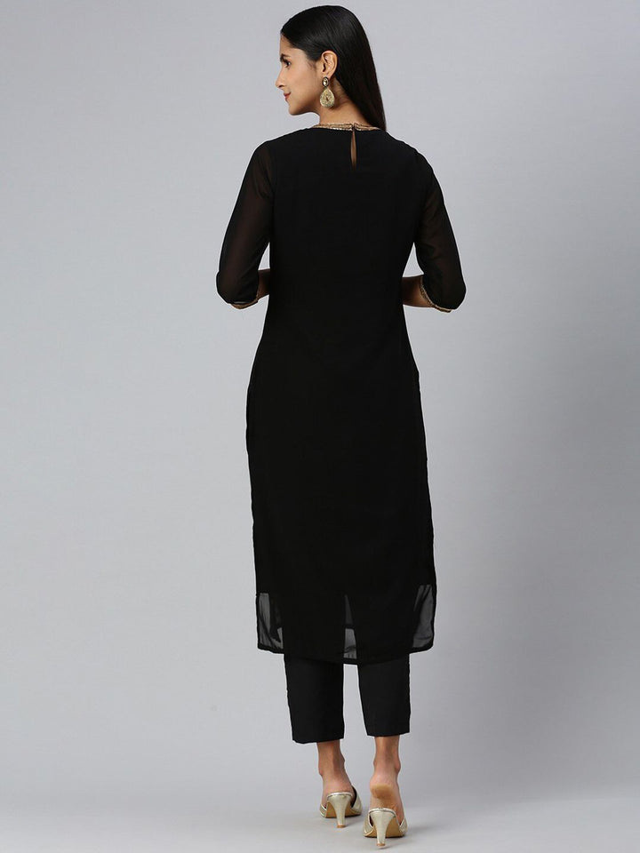 KALINI Floral Embroidered Sequined Kurta with Trousers