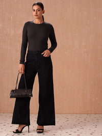 all about you Women Wide Leg High-Rise Light Fade Stretchable Jeans