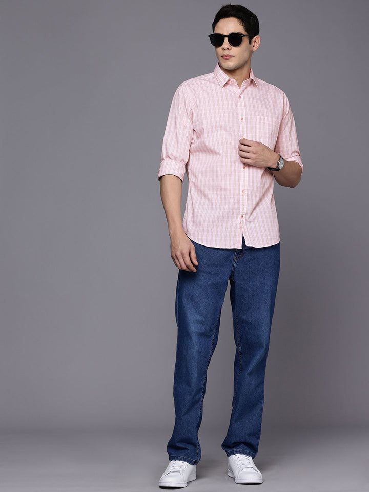 Raymond Pure Cotton Slim Fit Checked Casual Shirt