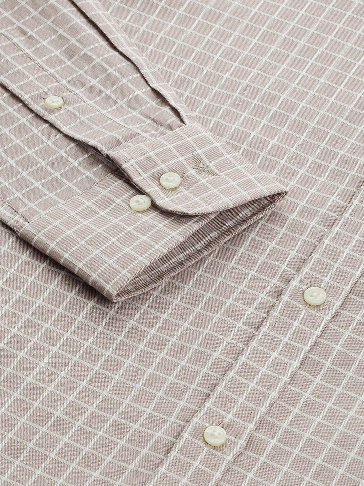 Park Avenue Pure Cotton Slim Fit Grid Tattersall Checked Formal Shirt