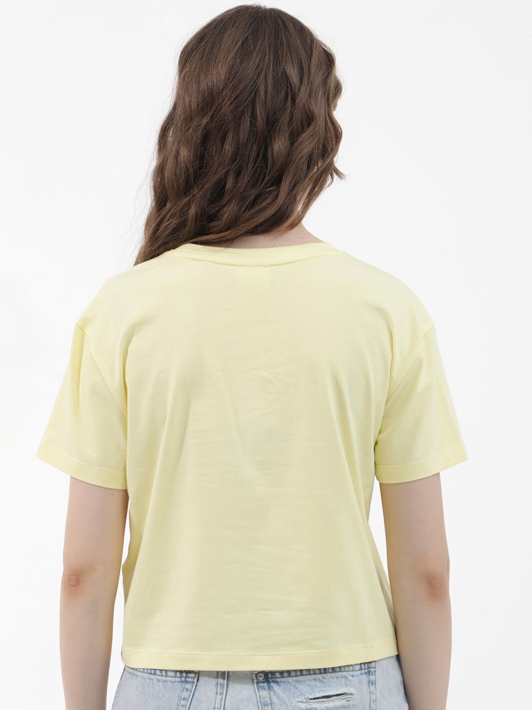 RAREISM Women Drop-Shoulder Sleeves Raw Edge T-shirt