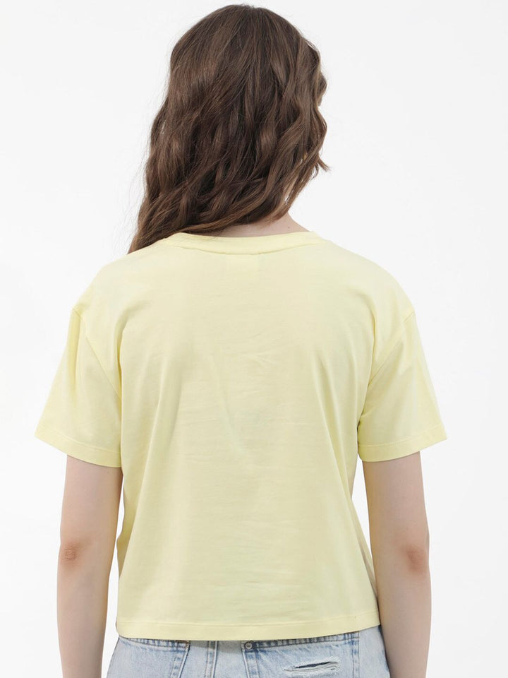 RAREISM Women Drop-Shoulder Sleeves Raw Edge T-shirt