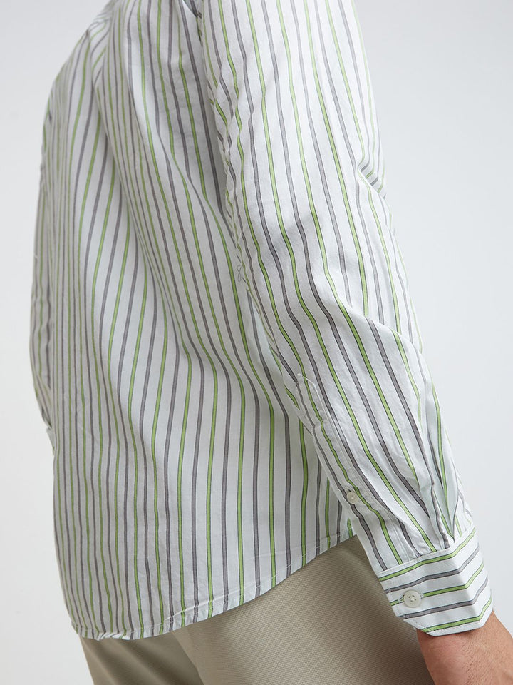 Park Avenue Men Pure Cotton Slim Fit Opaque Striped Casual Shirt