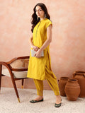 all about you Pathani Style Pure Cotton Extended Sleeve Kurta with Smock Cuffed Salwar