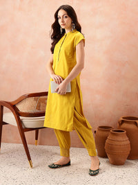 all about you Pathani Style Pure Cotton Extended Sleeve Kurta with Smock Cuffed Salwar
