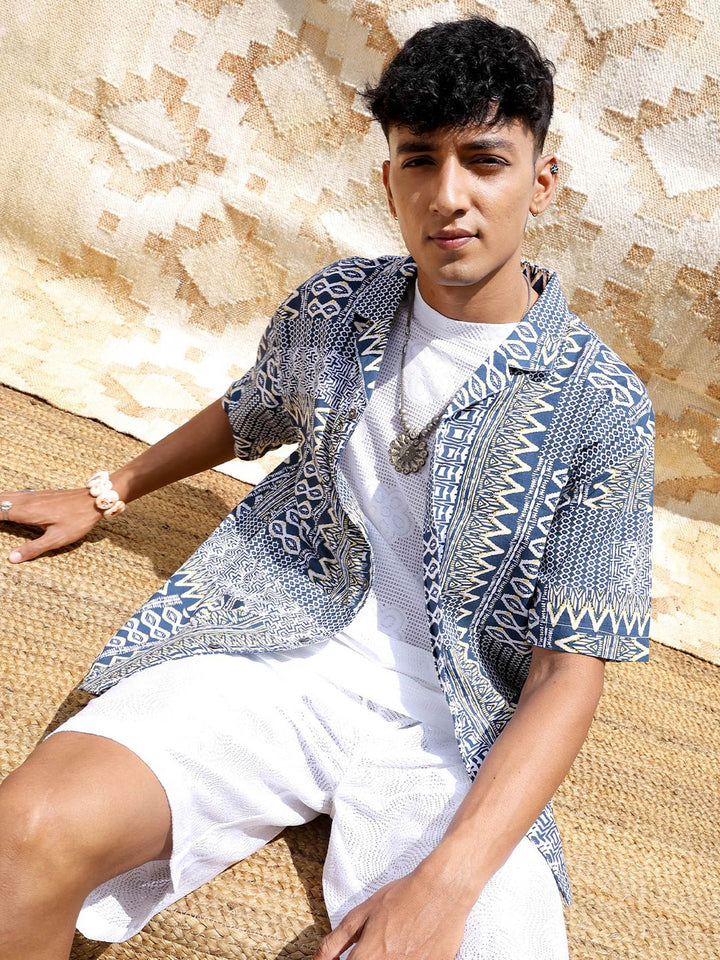 The Indian Garage Co Men Relaxed Fit Indie Printed Resortwear Shirt