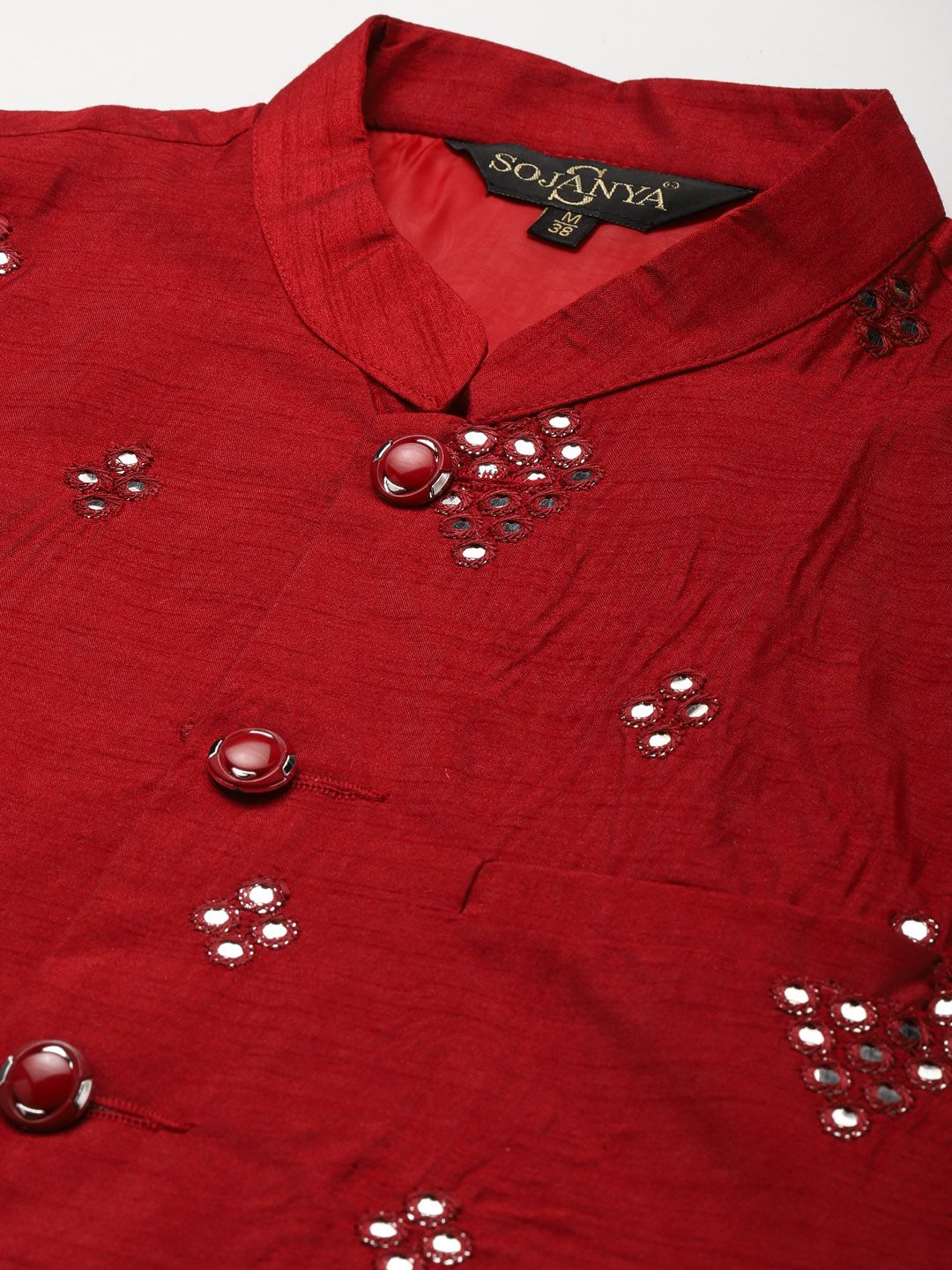 SOJANYA Men Orange Ethnic Motifs Printed Kurta & Churidar Comes with a Nehru Jacket