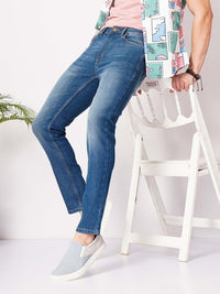 The Indian Garage Co Men Blue Slim Fit Low-Rise Clean Look Stretchable Jeans