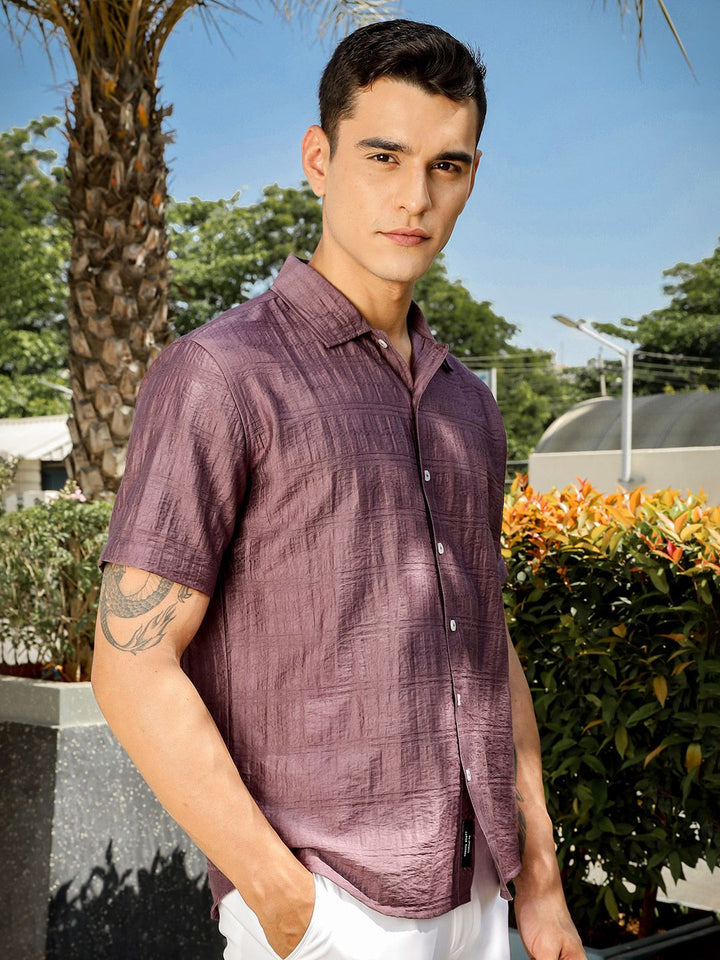 Thomas Scott Men Smart Slim Fit Horizontal Stripes Opaque Casual Shirt