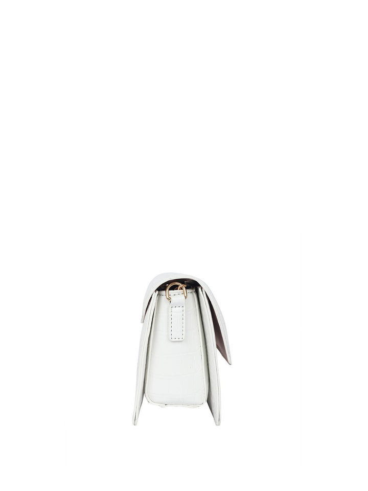 Lino Perros Croc Textured Structured Baguette Bag