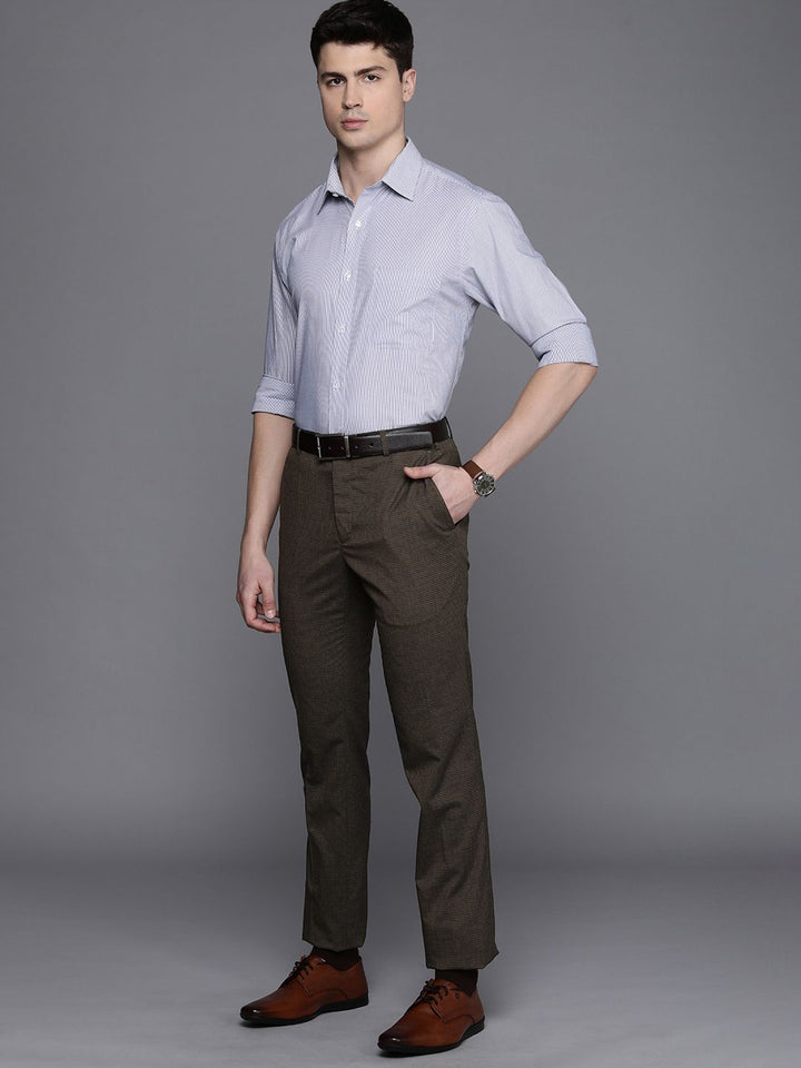 Raymond Men Checked Slim Fit Formal Trousers
