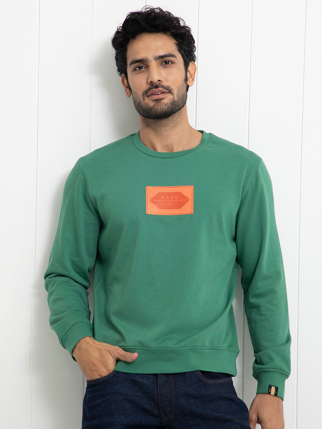 RARE RABBIT Men Pectin Typography Printed Sweatshirt