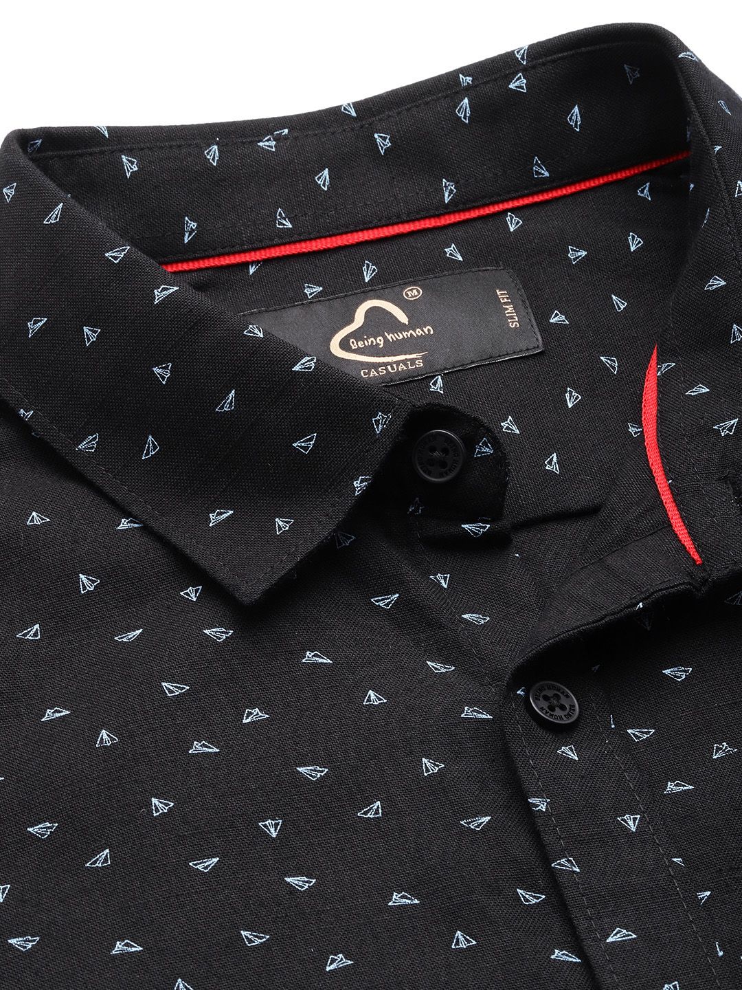 Being Human Slim Fit Geometric Printed Pure Cotton Casual Shirt