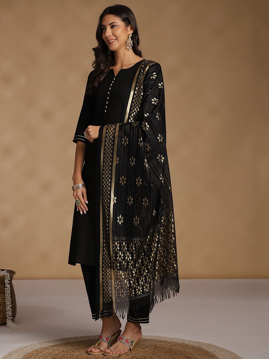 Anouk Regular Kurta with Trousers & With Dupatta