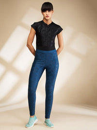 Being Human Women Checked Henley Neck Extended Sleeves Slim Fit T-shirt