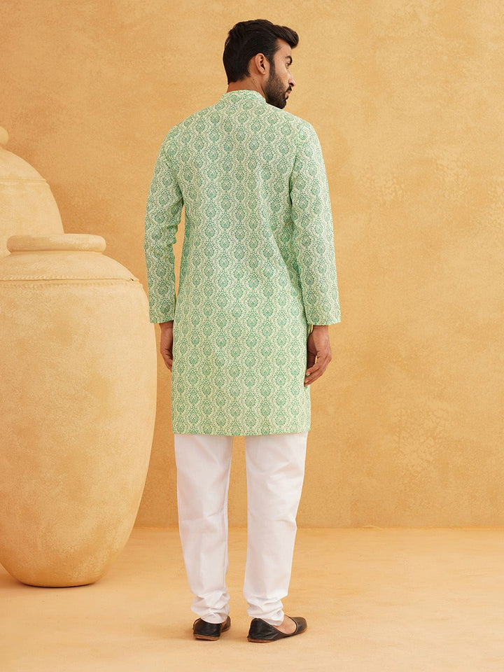 SOJANYA Ethnic Motifs Printed Mandarin Collar Kurta With Trousers