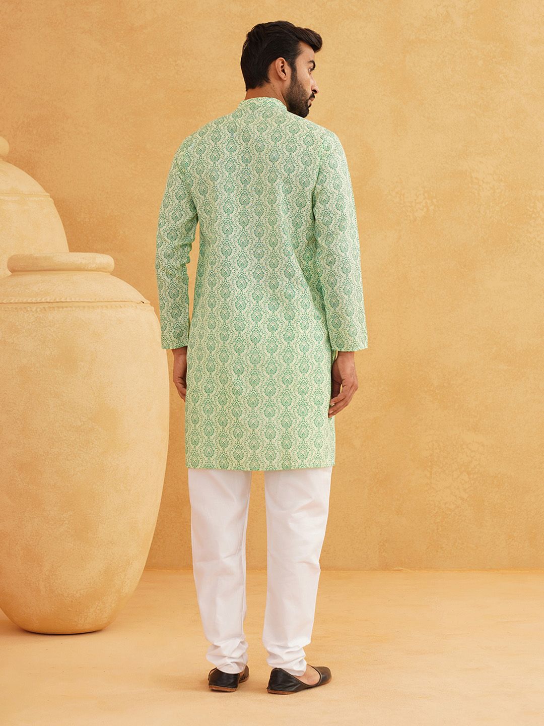 SOJANYA Ethnic Motifs Printed Mandarin Collar Kurta With Trousers