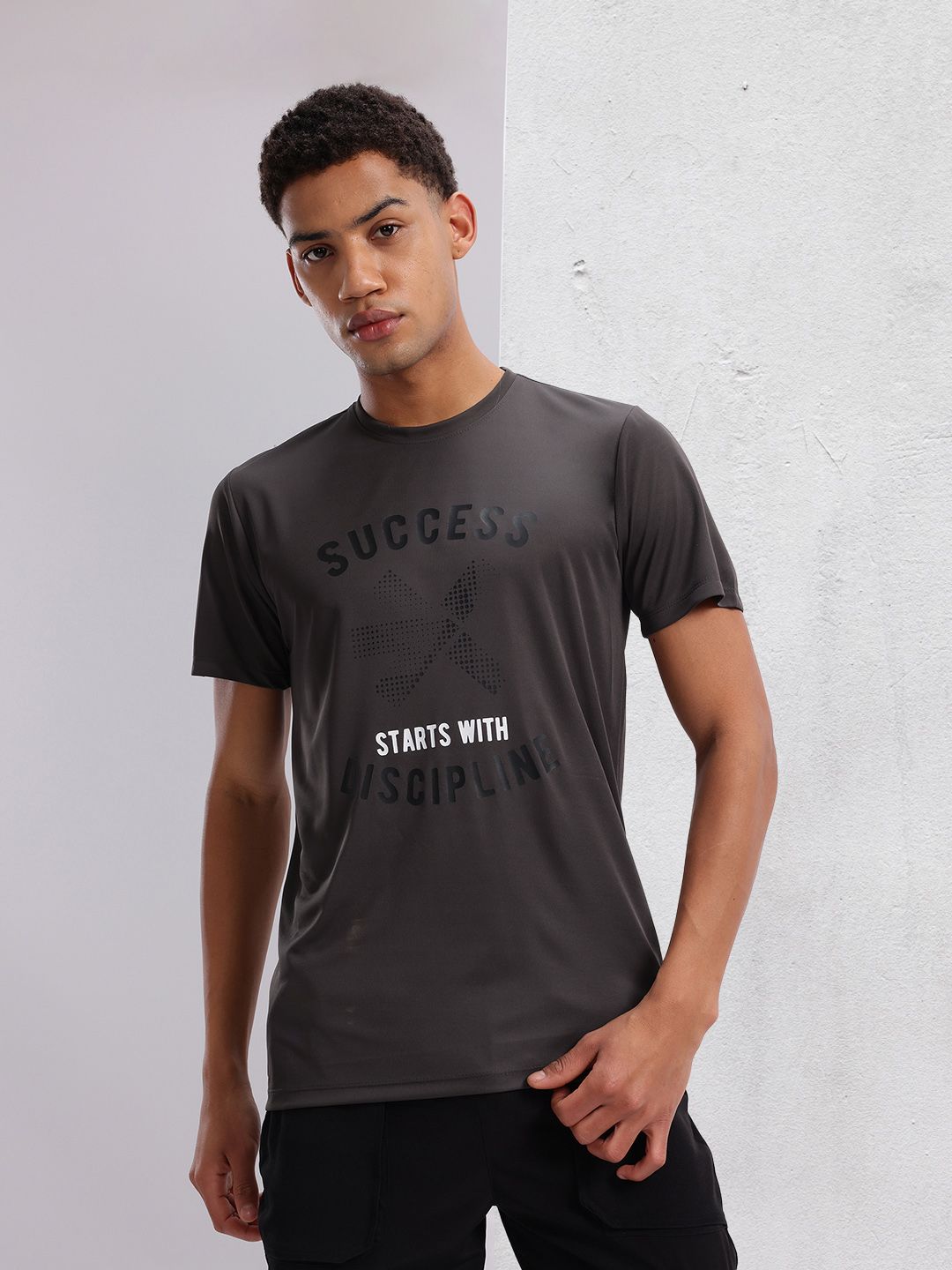 HRX by Hrithik Roshan Rapid-Dry Typography Print Training T-shirt