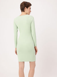 DressBerry Flawless Drape Cut-Out Ribbed Bodycon Midi Dress