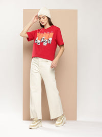 Difference of Opinion Women Graphic Printed Oversized T-shirt