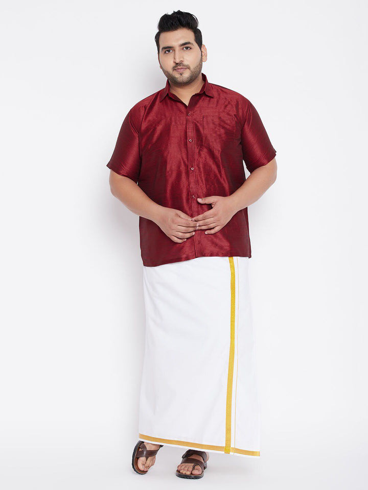 VASTRAMAY Plus Size Men Maroon Premium Casual Shirt