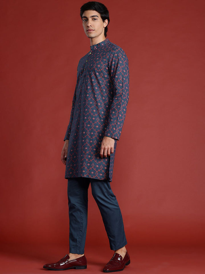 Anouk Ethnic Motifs Print Pure Cotton Kurta with Pyjamas