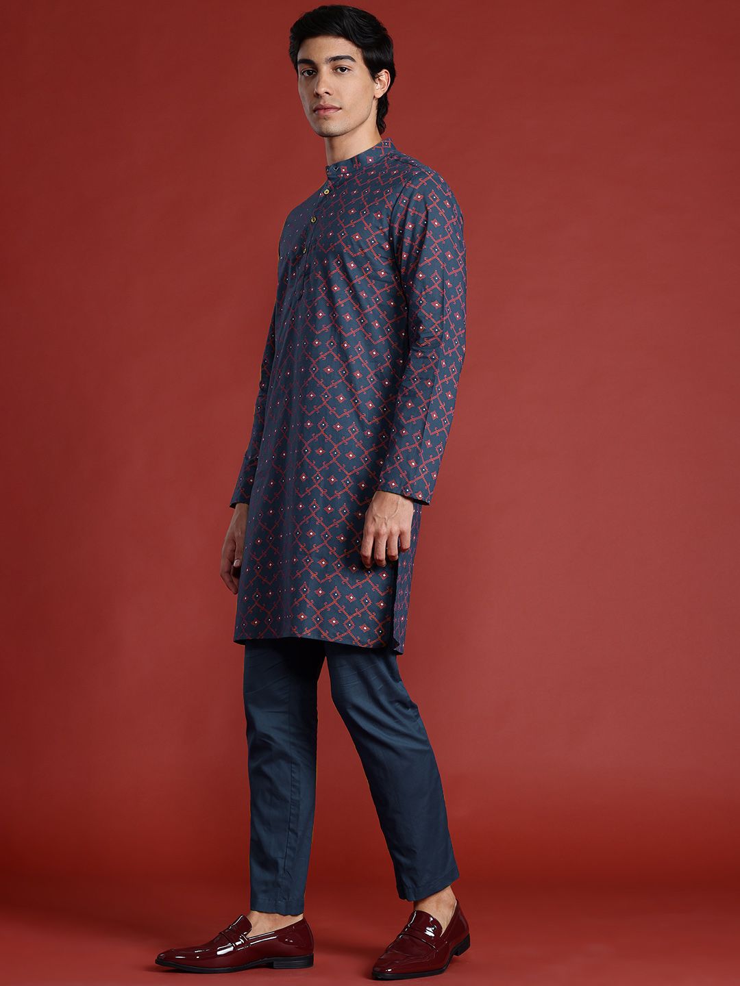 Anouk Ethnic Motifs Print Pure Cotton Kurta with Pyjamas