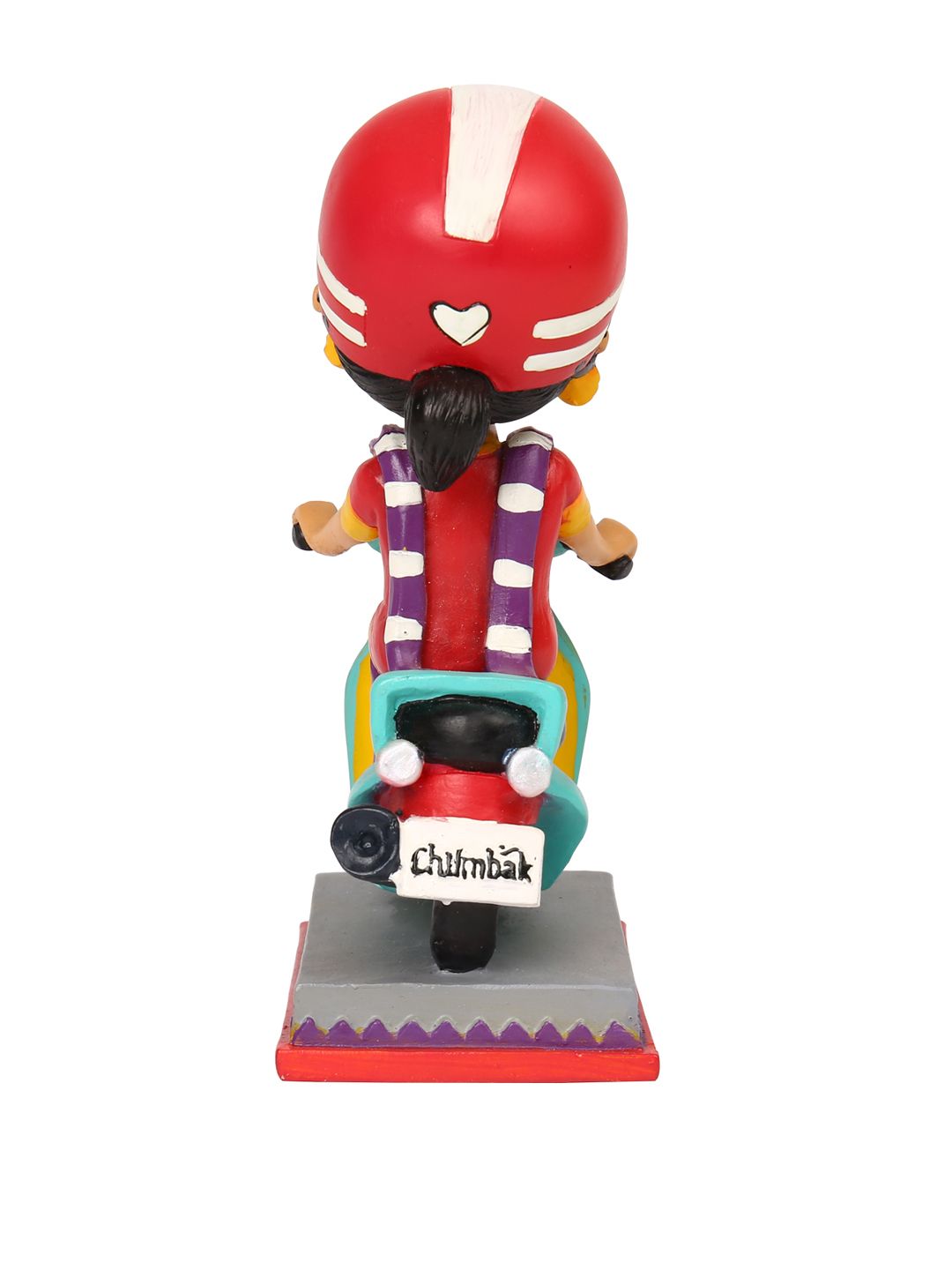 Chumbak Blue &amp; Multicolored Scooty Pai Bobble Head Showpiece